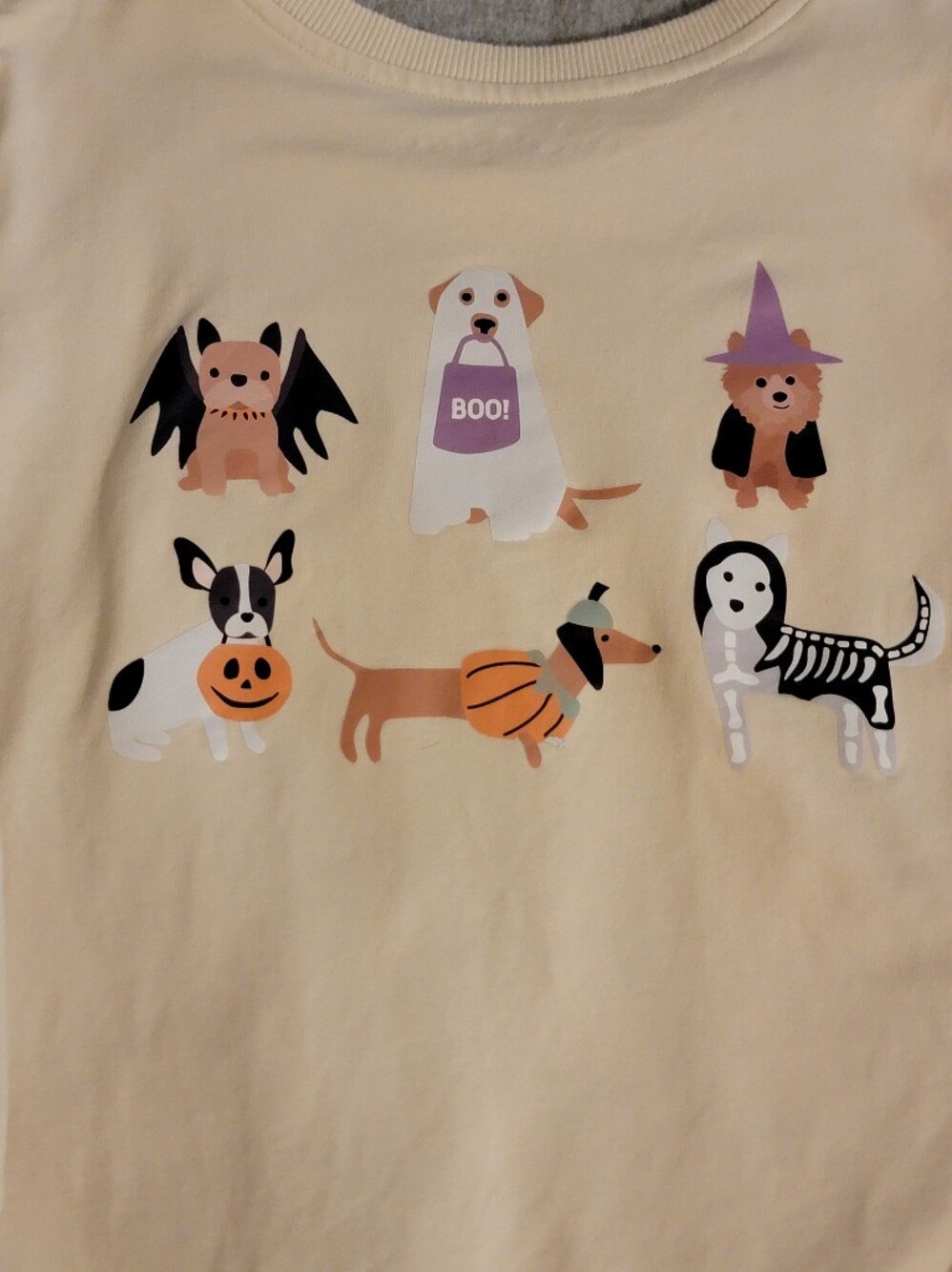 Youth Velvet Fawn Halloween Dogs Cotton Sweatshirt